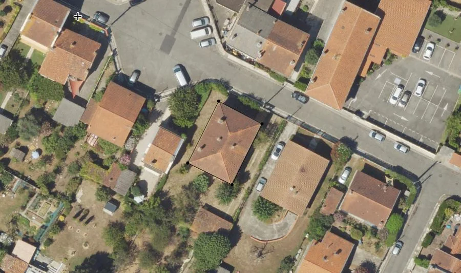 Image source haute définition utilisée pour la détection : cheminées et zones de moisissure visibles depuis le ciel